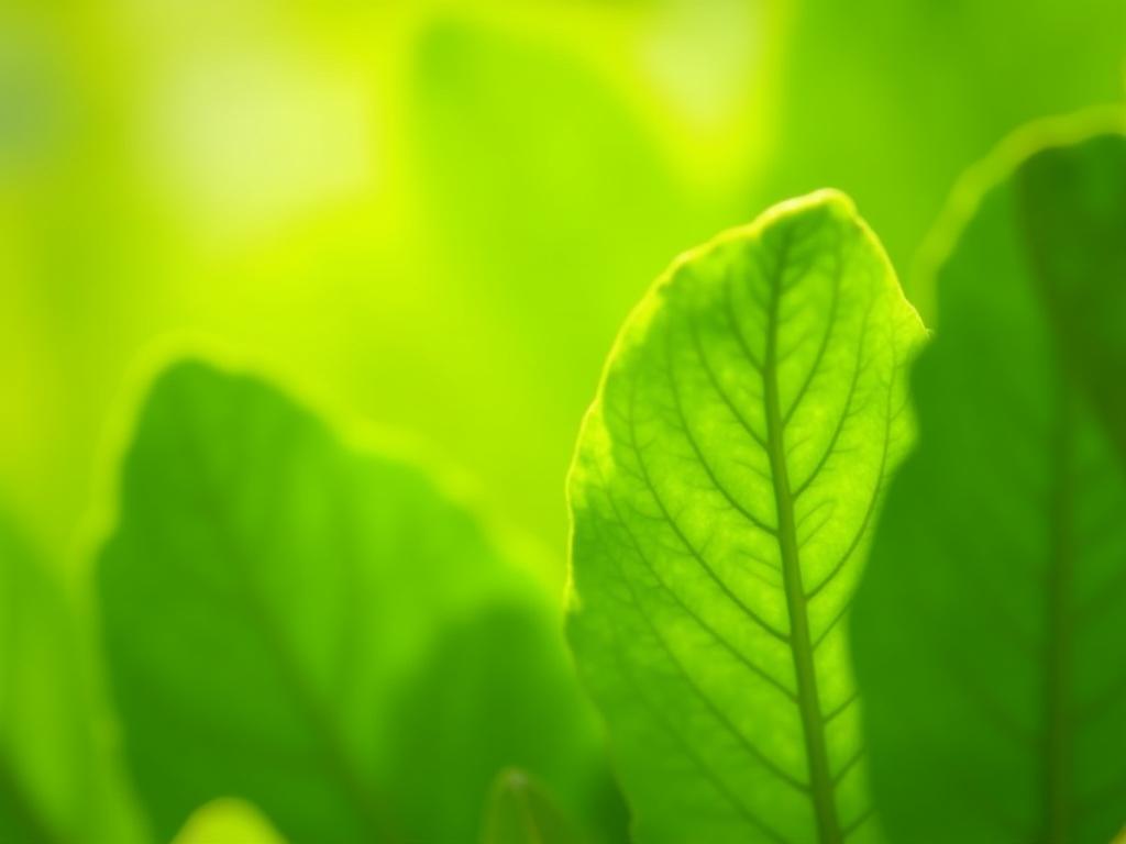 Close-up of vibrant green carob leaves bathed in sunlight, showcasing their natural beauty and potential for haircare.